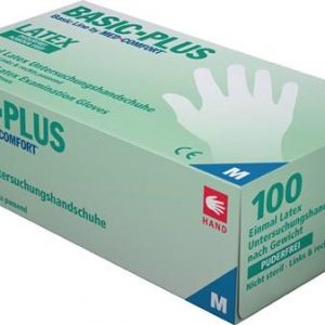 Einw.-Handsch.Basic Plus Gr.M hellbeige Latex EN 455 PSA I 100 St./Box AMPRI