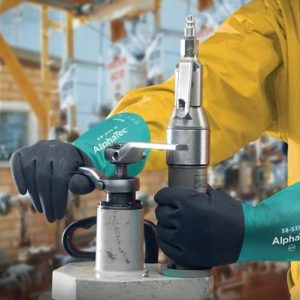 Chemiehandschuh Alpha-Tec 58-535W Gr.9 grün/grau EN 388,EN 374,EN 1149 Kat.III - VPE: 6